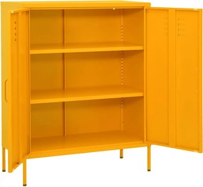vidaXL Ντουλάπι Αποθήκευσης Μουσταρδί 80 x 35 x 101,5 εκ. Ατσάλινο
