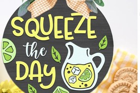 Intra απο ξύλο plywood 3mm-4mm πάχος – Squeeze the Day, Summer Door Sign Δίασταση 40x30 cm INTRAFABR-118292347