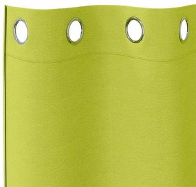 vidaXL Κουρτίνες με κουρτίνες 2 pcs Λαχανί Πολυεστέρας