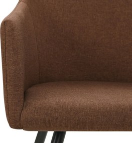 vidaXL Καρέκλες Τραπεζαρίας 2 τμχ Καφέ ύφασμα
