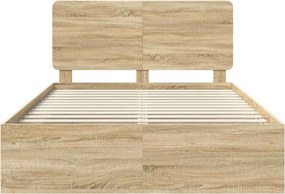 vidaXL Σκελετός Κρεβατιού Sonoma Δρυς 140 x 200 cm