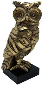 Διακοσμητική Φιγούρα Owl 279-225-314 9,5x9,5x22,5cm Gold-Black Πολυρεσίνη