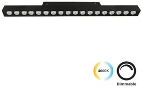 Φωτιστικό Μαγνητικής Ράγας LED 21W 4000K Μαύρο 4244413 Magnetic Viokef-4244413-Μαύρο 4244413