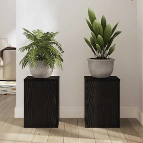 vidaXL Βάση φυτών 2 pcs Μαύρη Οξυά 25 x 25 x 35 cm Επεξεργασμένο ξύλο