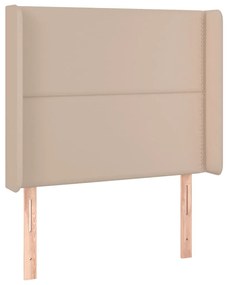 vidaXL Κεφαλάρι με Πτερύγια Καπουτσίνο 93x16x118/128 εκ. Συνθ. Δέρμα