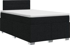 vidaXL Κρεβάτι box spring με στρώμα Μαύρο 120 x 190 cm Ύφασμα