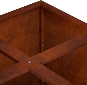 vidaXL Γλάστρα Κήπου Σκ rusty 100 x 100 x 30 cm