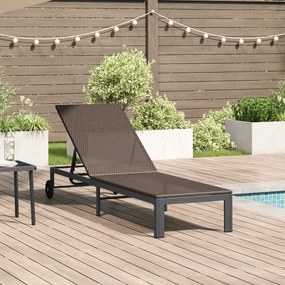 vidaXL Ήλιο-κρεβάτι 1-πρόσωπο Καφέ 60 x 200 x 27εκ συνθετικό ρατάν