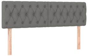 vidaXL Κρεβάτι Boxspring με Στρώμα &amp; LED Σκ.Γκρι 140x200 εκ Υφασμάτινο