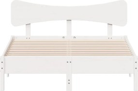 vidaXL Σκελετός Κρεβ. Χωρίς Στρώμα Λευκό 150x200 εκ Μασίφ Πεύκο
