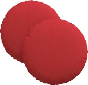 vidaXL Μαξιλάρια καθισμάτων 2 pcs Κόκκινο Ø30 x 13 εκ ύφασμα
