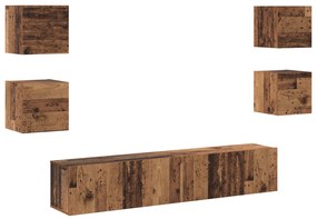 vidaXL Σετ επίπλου τηλεόρασης 6 pcs Καφέ 160 x 30 x 30 εκ.