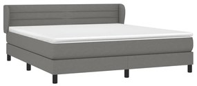 ΚΡΕΒΑΤΙ BOXSPRING ΜΕ ΣΤΡΩΜΑ ΣΚΟΥΡΟ ΓΚΡΙ 160X200 ΕΚ ΥΦΑΣΜΑΤΙΝΟ 3126334