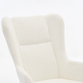 Κουνιστή Πολυθρόνα Μπουκλέ (69x93x101) Spitishop Ancona White
