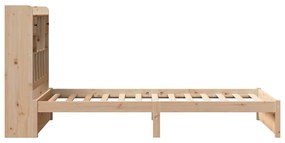 vidaXL Κρεβάτι Βιβλιοθήκη Χωρίς Στρώμα 75x190 εκ Μασίφ Ξύλο Πεύκο