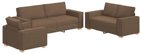 vidaXL Σετ Καναπέ με μαξιλάρι 3 pcs Καφέ 220 x 78 x 84 εκ. ύφασμα