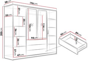 Ντουλάπα Kos 4D Τετράφυλλη