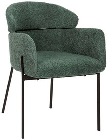 Πολυθρόνα Wolf HM8583.03 58x58x80cm Με Μεταλλικά Πόδια & Μπουκλέ Ύφασμα Petrol Fabric