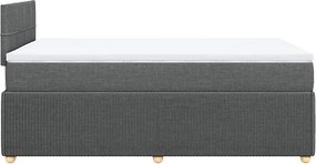 vidaXL Κρεβάτι Boxspring με Στρώμα Σκούρο Γκρι 120x190 εκ Υφασμάτινο