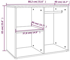 vidaXL Ντουλάπι Γυαλιστερό Λευκό 80 x 40 x 65 εκ. Επεξεργασμένο Ξύλο