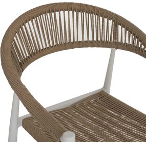 ΠΟΛΥΘΡΟΝΑ ΑΛΟΥΜΙΝΙΟΥ ΛΕΥΚΗ PΕ RATTAN ΜΠΕΖ HM5854.01 55.5x58.5x78 εκ.