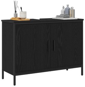 vidaXL Νιπτήρας Μπάνιου Μαύρο Δρυς 80x30x60 εκ Επεξεργασμένο Ξύλο
