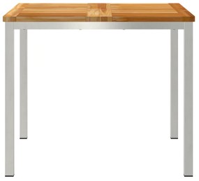 vidaXL Τραπέζι εξωτερικού φαγητού 90x90x74.5 εκ Μασίφ ξύλο teak