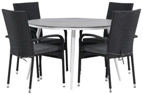 Σετ Τραπέζι και καρέκλες Dallas 3730, Polyξύλο, Μέταλλο, Πλαστικό ψάθινο, Μαξιλάρι καθίσματος: Ναι | Epipla1.gr