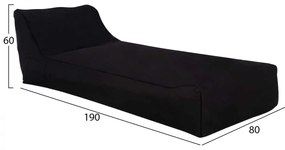ΠΟΥΦ TANEA HM5807.04 ΜΑΥΡΟ ΜΕ UV PROTECTION 190x80x60Υ εκ.