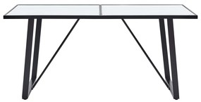 vidaXL Τραπεζαρία Λευκή 160 x 80 x 75 εκ. από Ψημένο Γυαλί