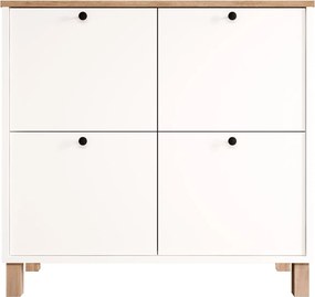 Παπουτσοθήκη Λευκό / Δρυς GUEAS 90x35x85.2