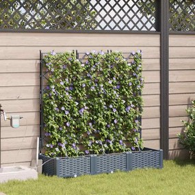 vidaXL Ζαρντινιέρες κήπου Ανοιχτό γκρι 120 x 40 x 126 cm Ατσάλι