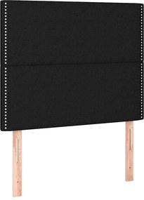 vidaXL Κρεβάτι Boxspring με Στρώμα Μαύρο 90x200 εκ. Υφασμάτινο