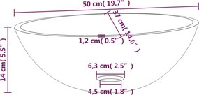 vidaXL Νιπτήρας Χρυσός 50 x 37 x 14 εκ. Γυάλινος