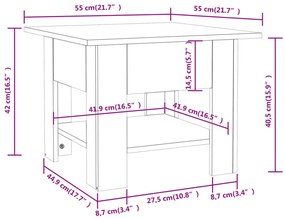 ΤΡΑΠΕΖΑΚΙ ΣΑΛΟΝΙΟΥ ΚΑΠΝΙΣΤΗ ΔΡΥΣ 55 X 55 X 42 ΕΚ. ΜΟΡΙΟΣΑΝΙΔΑ 813077