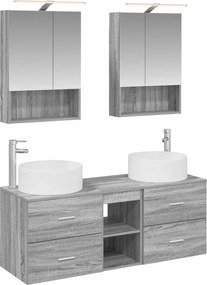 vidaXL Σετ Επίπλων Μπάνιου 5 pcs Γκρι Sonoma