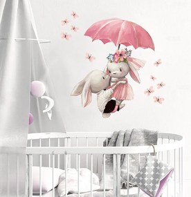 Παιδικά Αυτοκόλλητα Τοίχου Sipo Bunnies With Umbrella SIP-WS63033