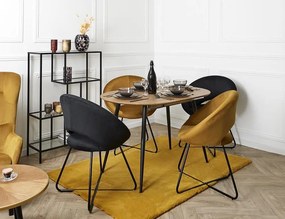 ΚΑΡΈΚΛΕΣ &amp; ΠΟΛΥΘΡΌΝΕΣ ROUND VELVET ARMCHAIR GIULIA BLACK HD0065