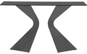 Κονσόλα Gloria Γυάλινη  Μαύρη  140x45x81εκ - Μαύρο