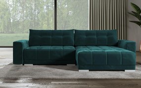 Γωνιακός καναπές - κρεβάτι Caribbean με αποθηκευτικό χώρο 273x191x83cm Πετρόλ - Αναστρέψιμος - TED4589