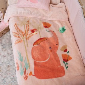 Κουβέρτα Βρεφική Indonesia Salmon Nef-Nef Homeware Κούνιας 100x140cm 100% Βαμβάκι