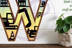 Σετ των 2 Intra απο ξύλο plywood 3mm-4mm πάχος - Κατασκευή Larg W Wall Letter 3 Layer Δίασταση 30x20 cm INTRAFABR-115466950