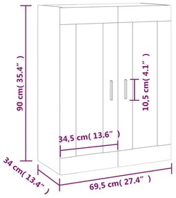 Ντουλάπι Τοίχου Καφέ Δρυς 69,5 x 34 x 90 εκ. - Καφέ