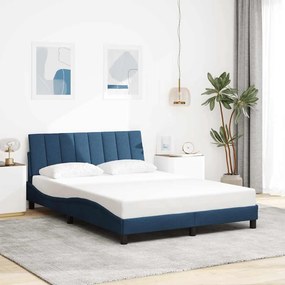 VidaXL Πλαίσιο κρεβατιού χωρίς στρώμα Hanko Μπλε 120x200 cm Ύφασμα