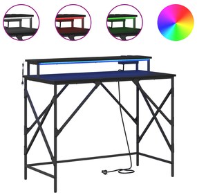 vidaXL Γραφείο Μαύρη δρυς 100 x 50 x 86.5 εκ Επεξεργασμένο ξύλο