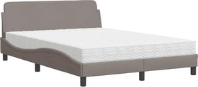 vidaXL Κρεβάτι με Στρώμα Dover Taupe 120x200 εκ. Υφασμάτινο