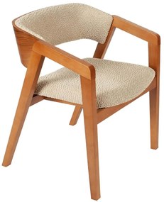 Πολυθρόνα Acelya 783-6602 58x50x77cm Beige Wood, Fabric