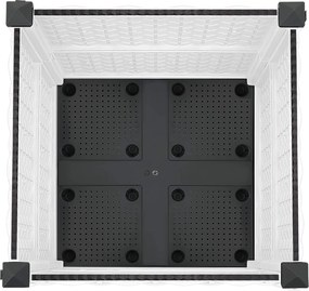 vidaXL Κήπος Γλαστράκι με Ροδάκια Λευκό 40 x 40 x 44 cm PP