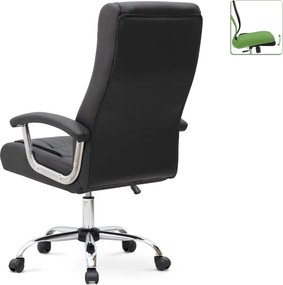 Καρέκλα γραφείου διευθυντική Vision Megapap από τεχνόδερμα χρώμα μαύρο 63x70x112/120εκ.