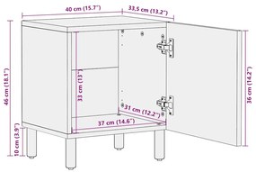 ΚΡΕΒΑΤΟΚΑΜΑΡΑ ΜΑΥΡΟ 40X33,5X46CM ΣΤΕΡΕΟ ΑΚΑΤΕΡΓΑΣΤΟ ΞΥΛΟ ΜΑΝΓΚΟ 4018624